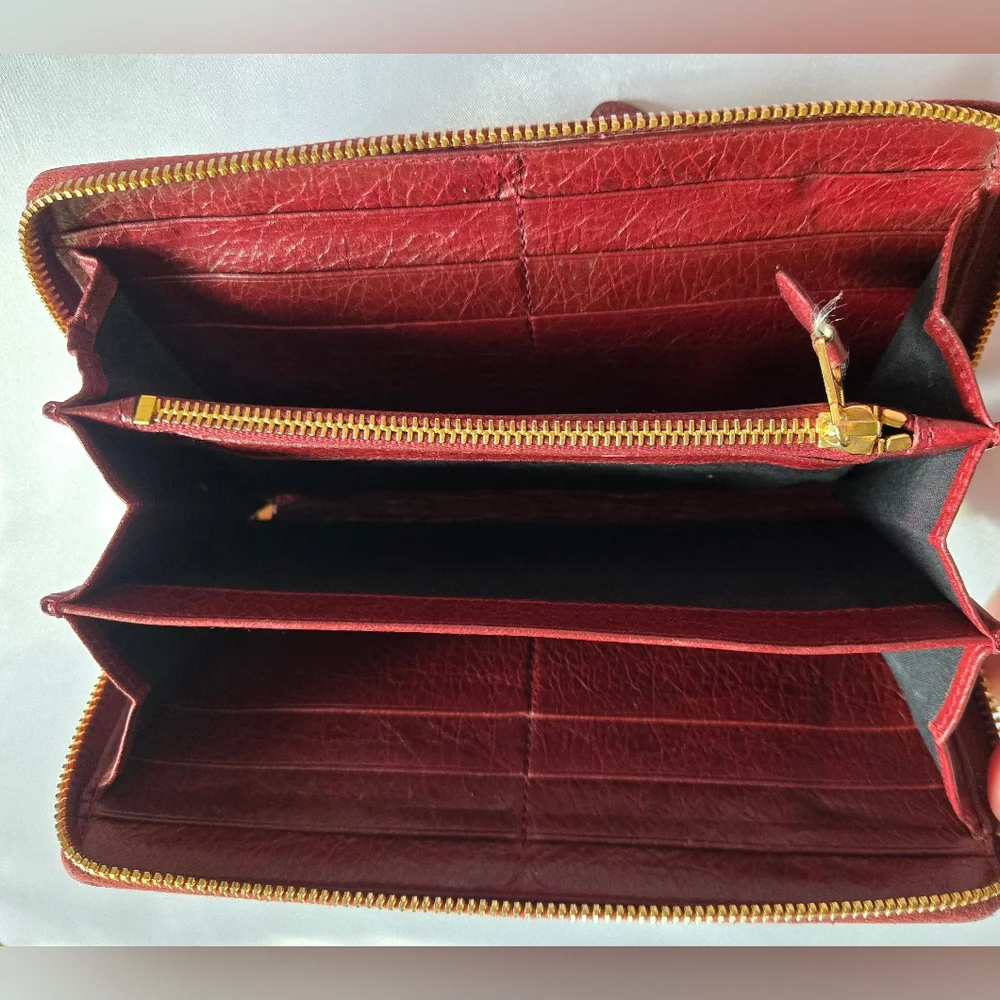 Balenciaga Red Wallet with Gold Accents - Picture 8 of 15